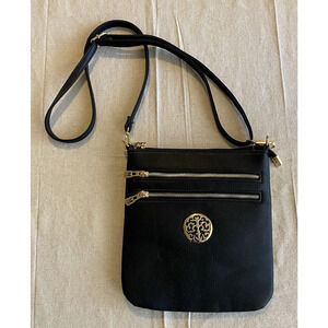 MONTANA WEST Purse Black-Gold Trim Genuine Leather Western Cowgirl Crossbody Bag